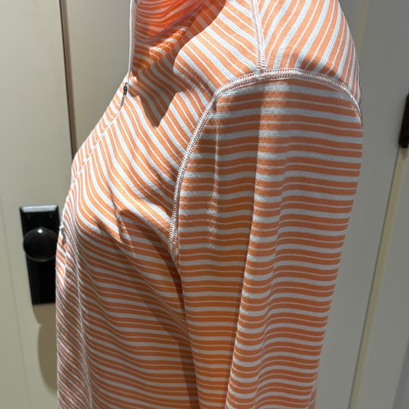 Patagonia striped Half-Zip Long Sleeve Top - Orange /White - Picture 4 of 9